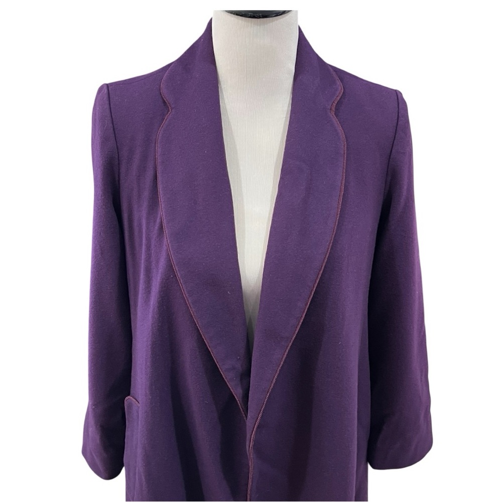 Fleurette Vintage Union Tag Virgin Wool Purple Jacket Coat Anglo Fabrics Merino - Picture 5 of 7